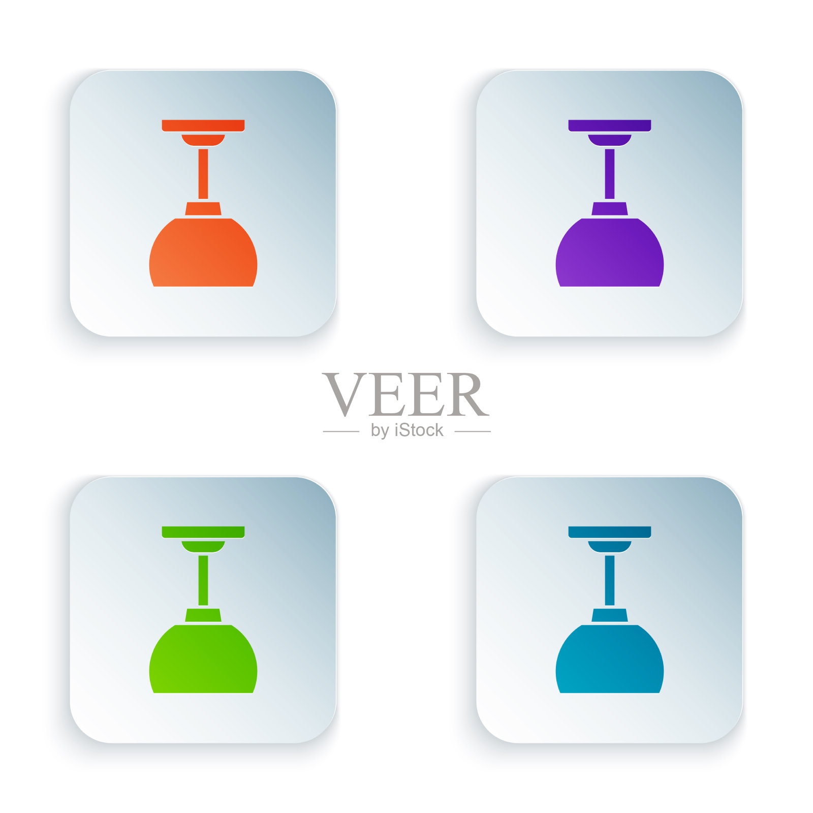 彩色灯挂图标隔离在白色上图标素材