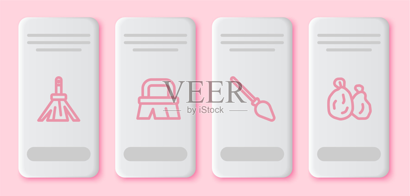 设线柄扫把刷进行清洁插画图片素材