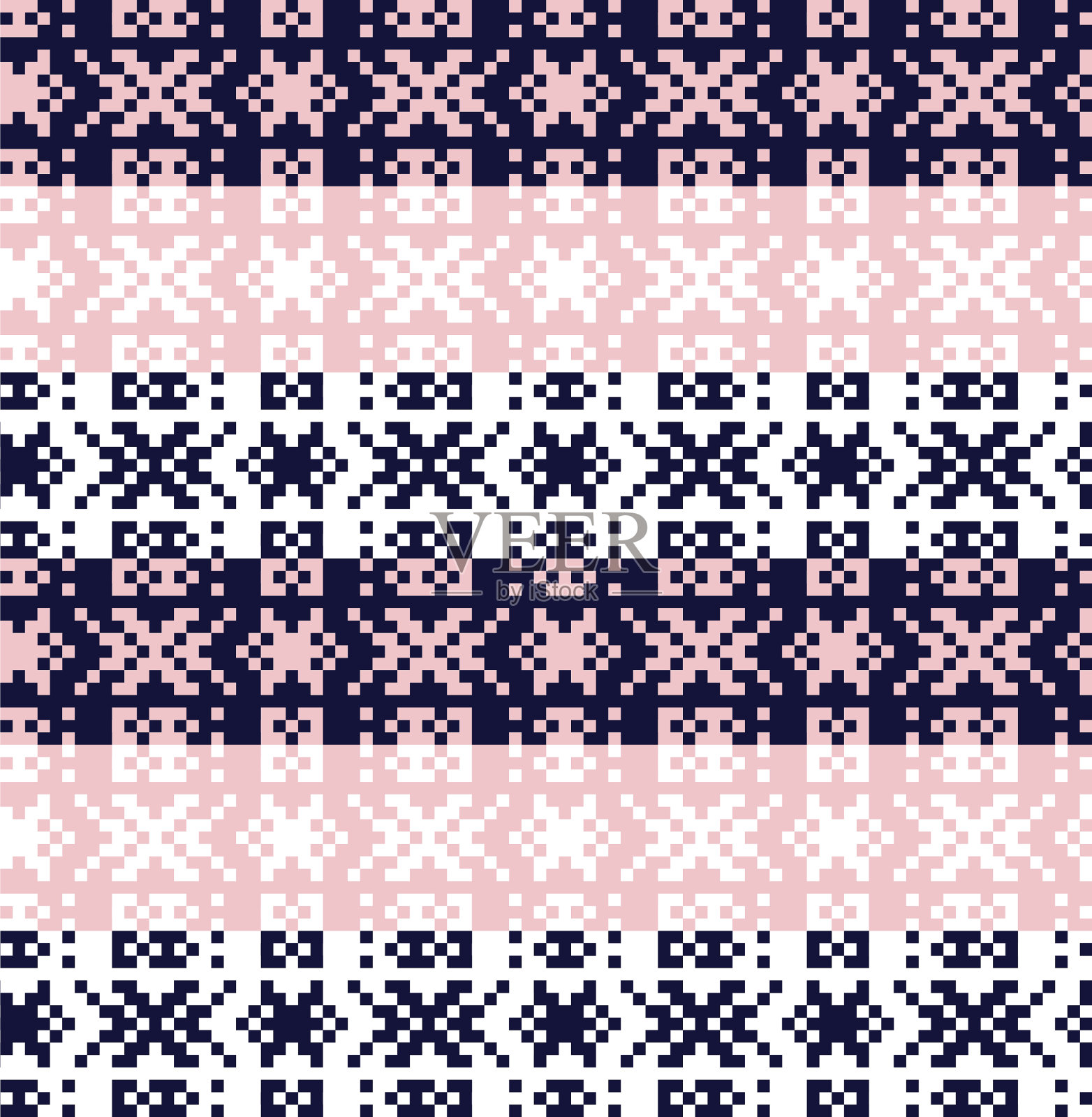 粉红色海军蓝圣诞集市岛无缝模式插画图片素材