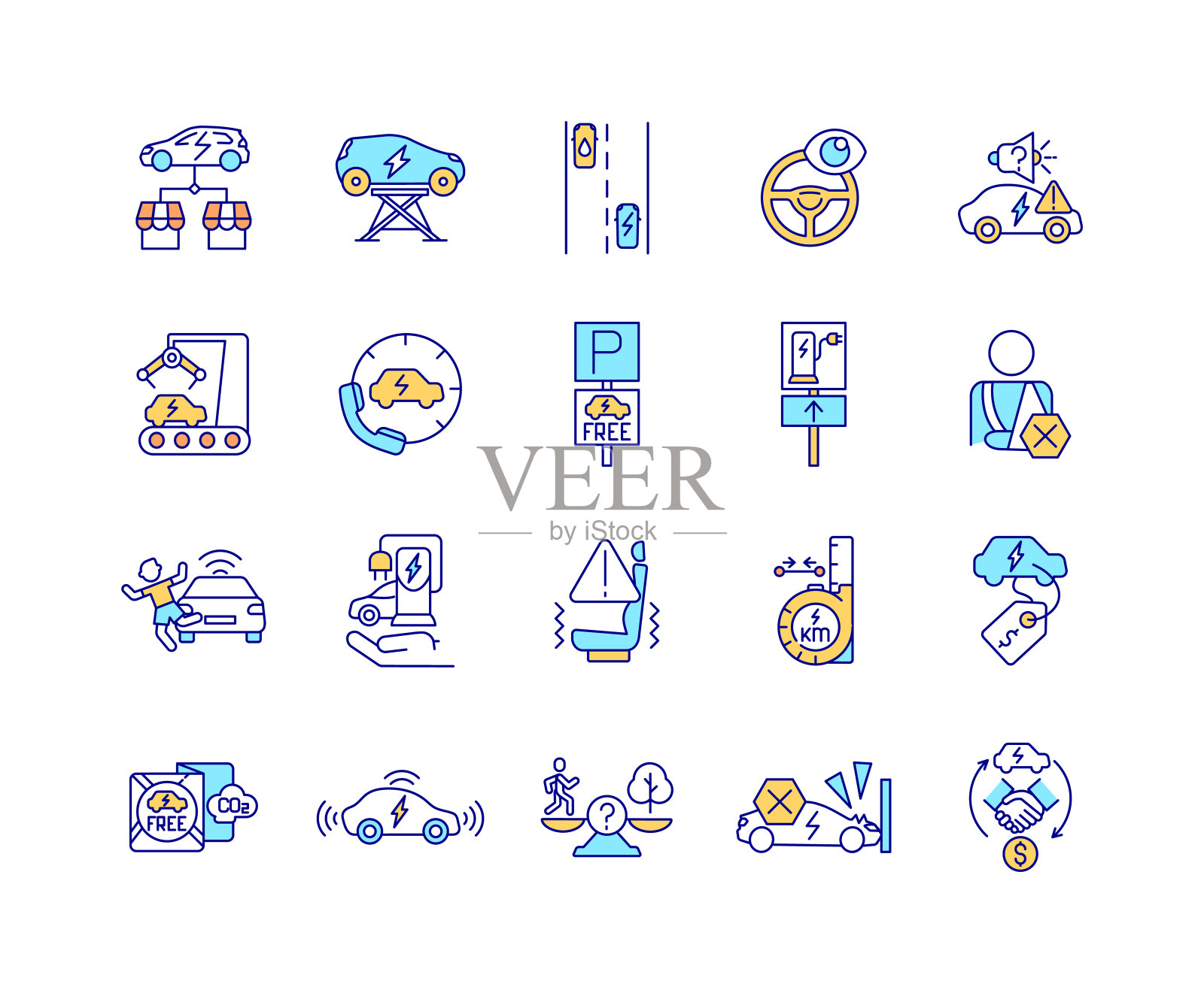 EV的特点是RGB颜色图标集。图标素材