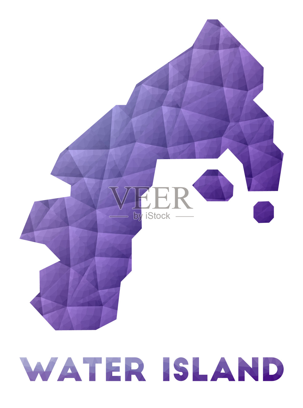 水岛地图。插画图片素材