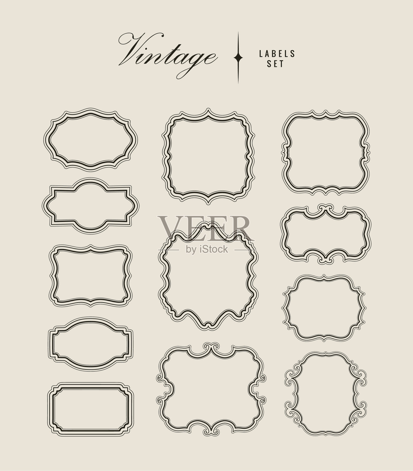 葡萄酒标签包装插画图片素材