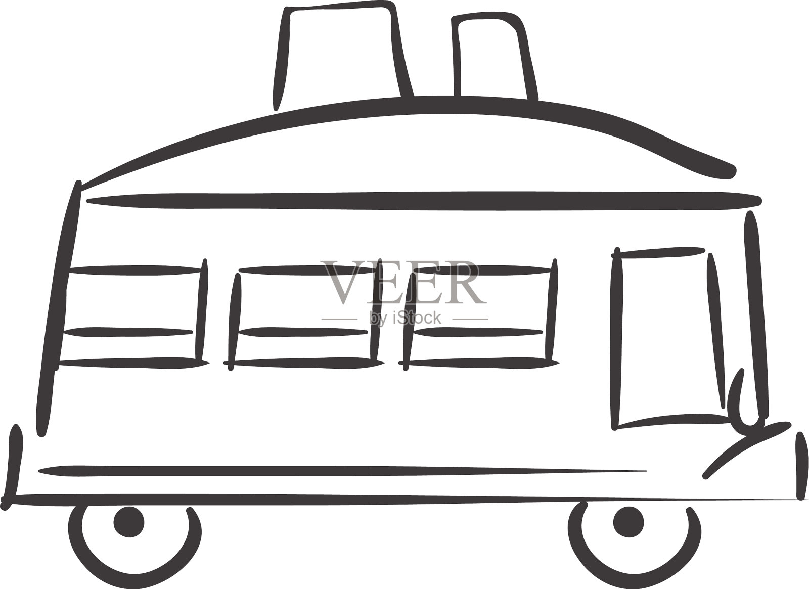 handrawn野营车设计元素图片