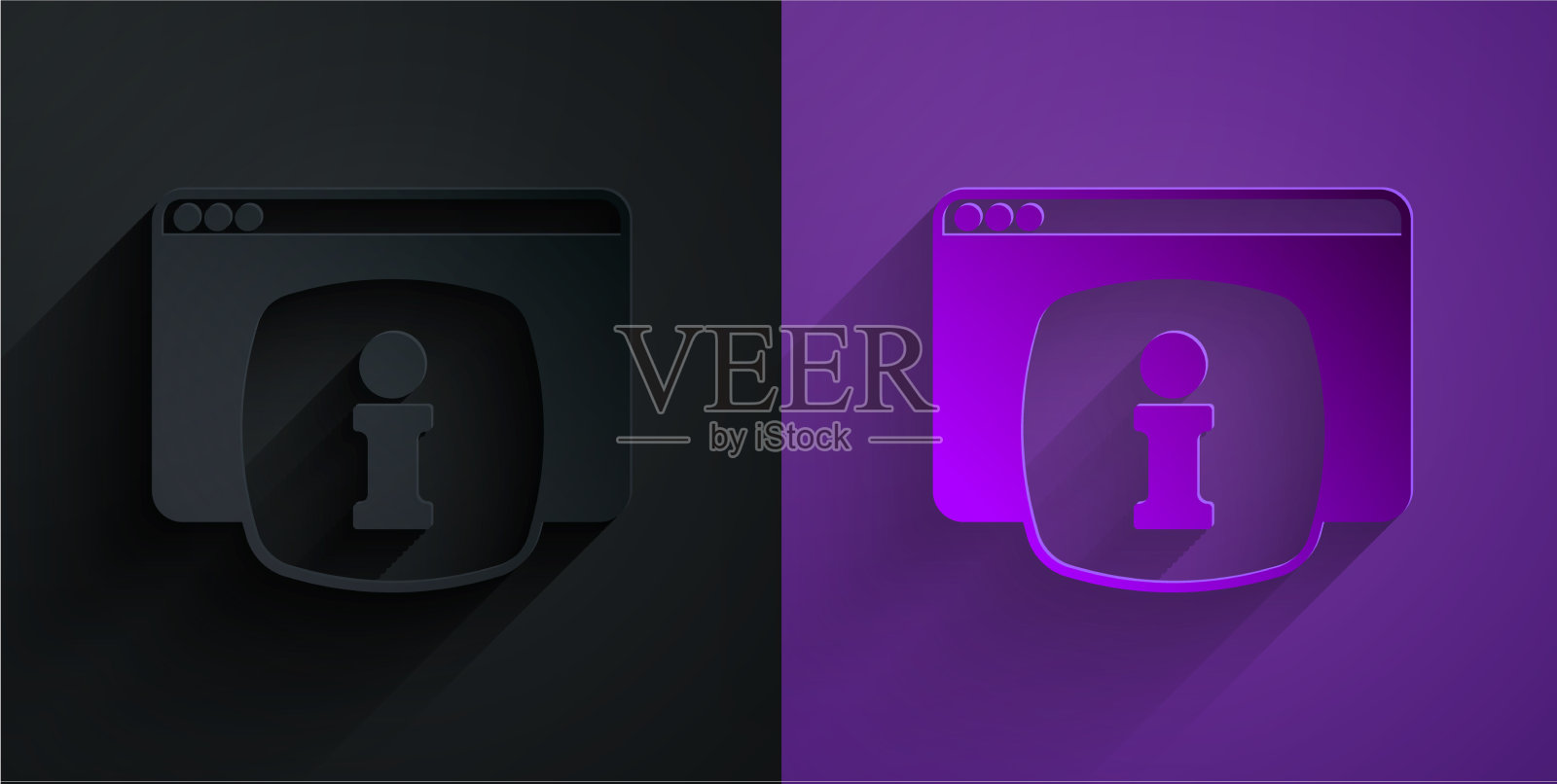 剪纸电脑显示器与文本常见问题图标素材