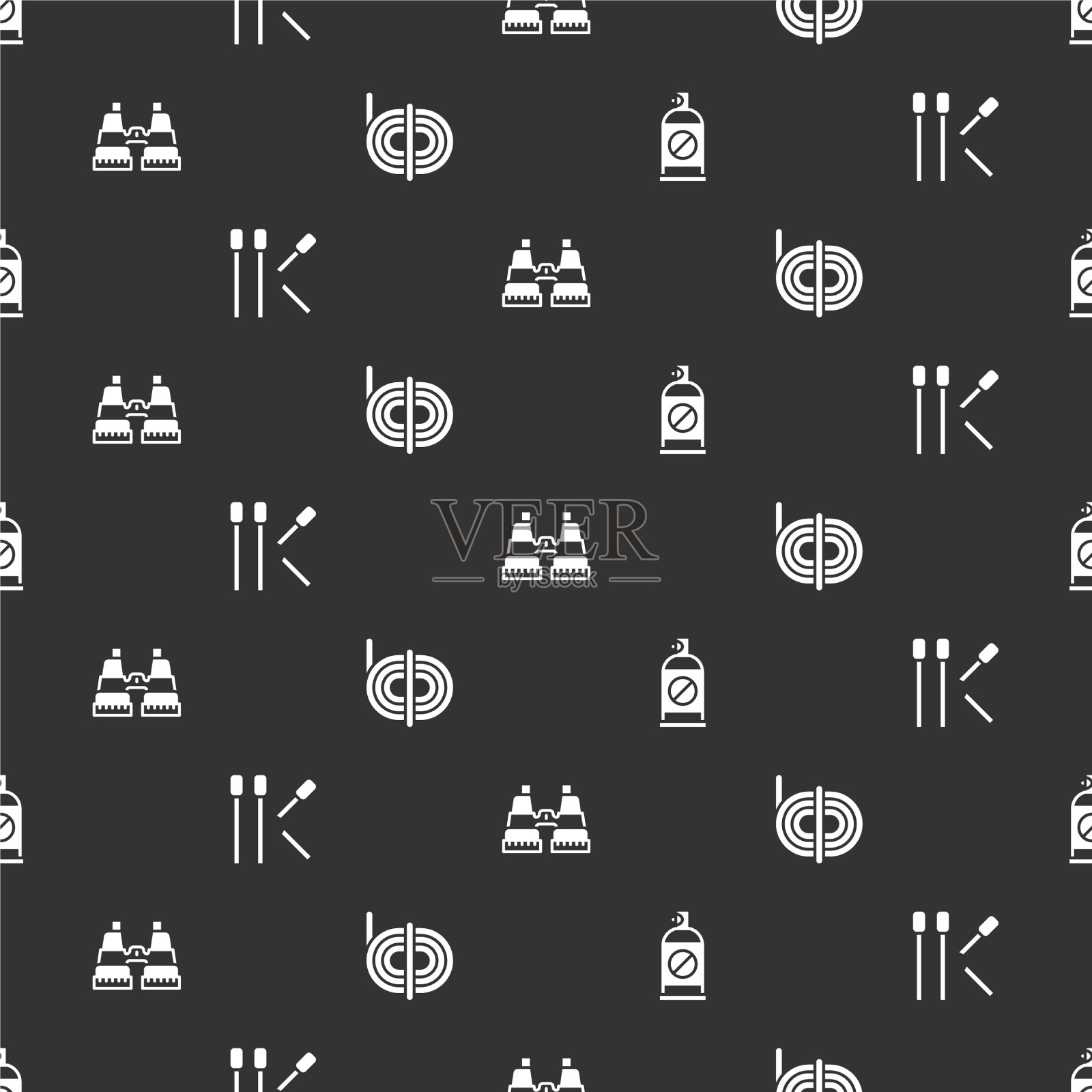 用双筒望远镜和图标素材