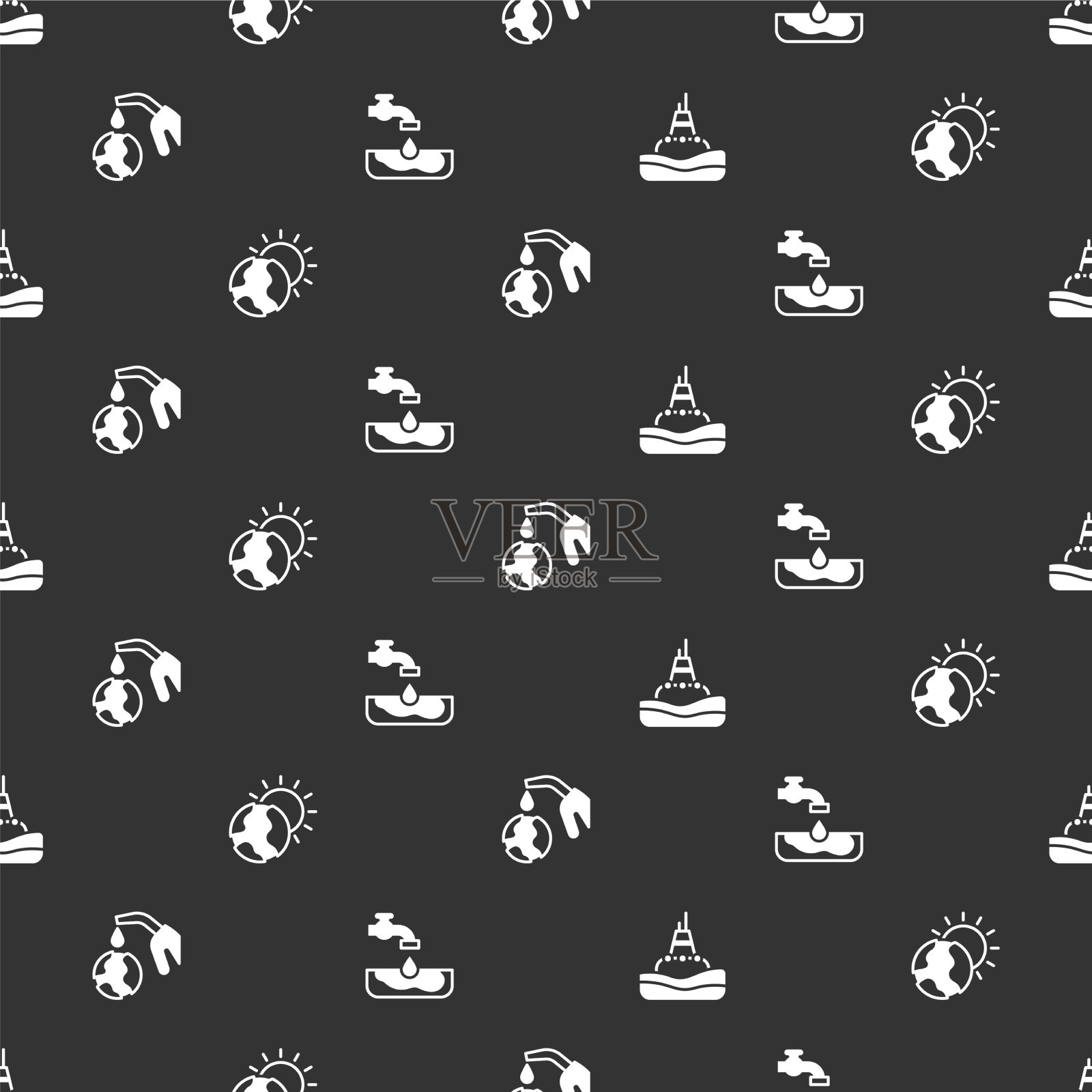 在全球变暖气体海上设置浮标图标素材