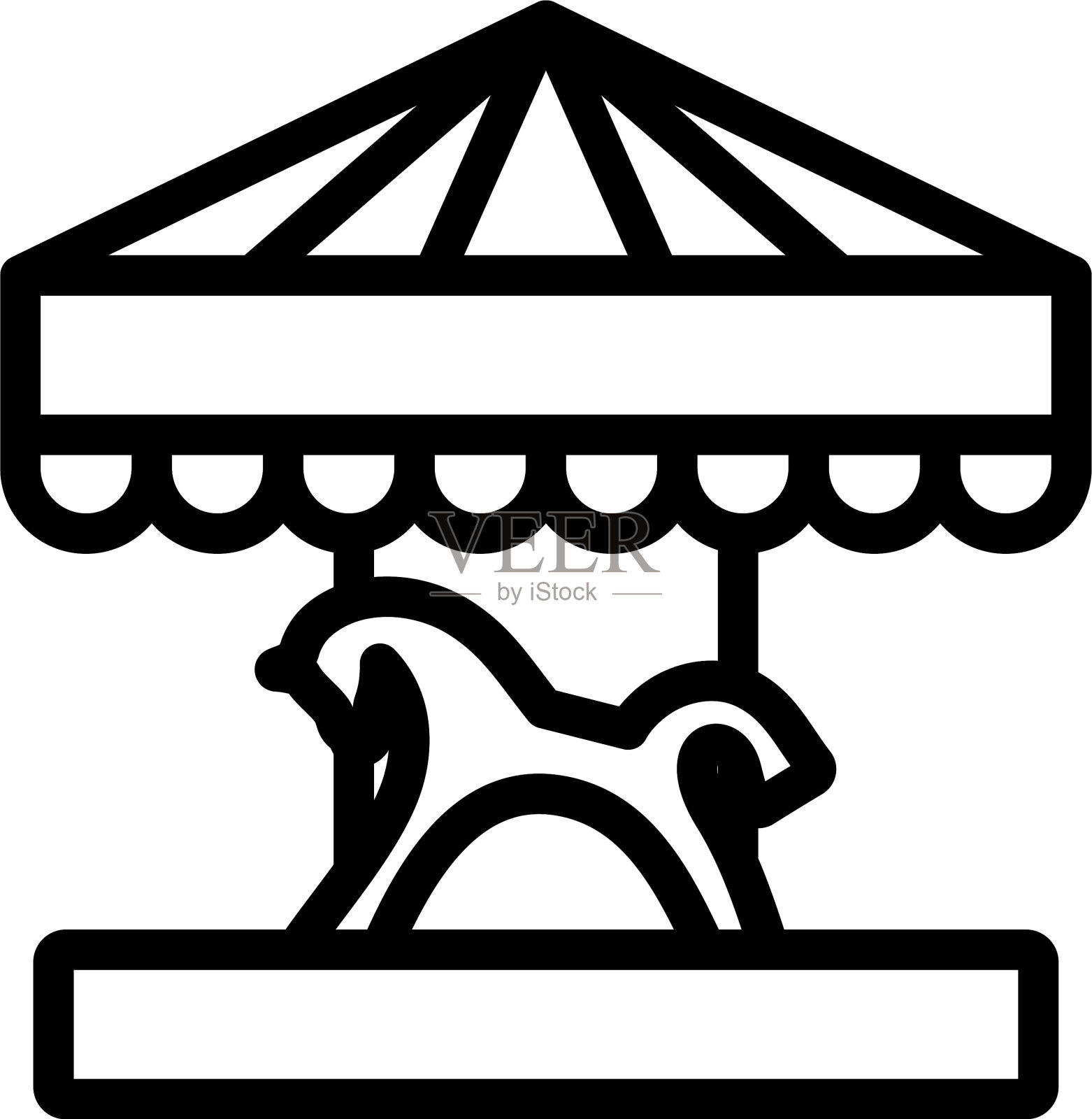 儿童木马图标设计元素图片