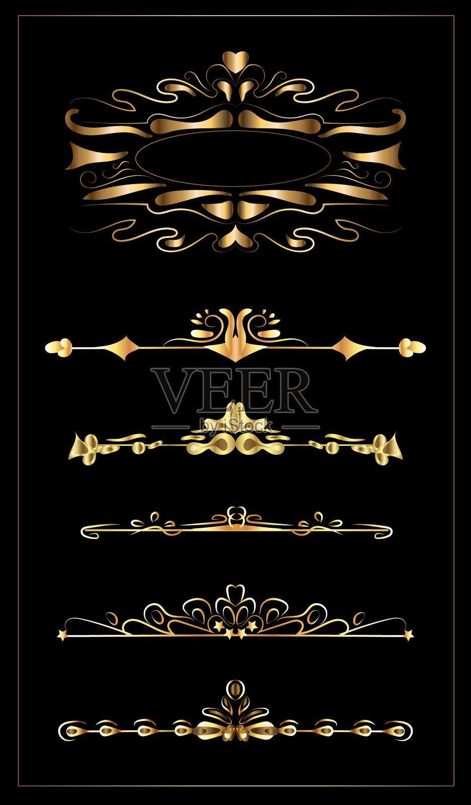 金色镜框现代风格时尚插画图片素材