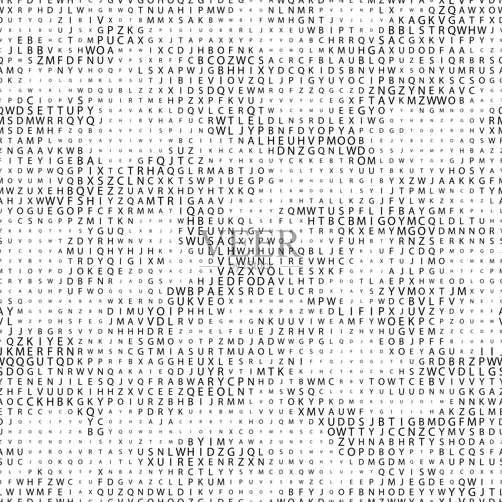 抽象字母黑白背景。向量插画图片素材