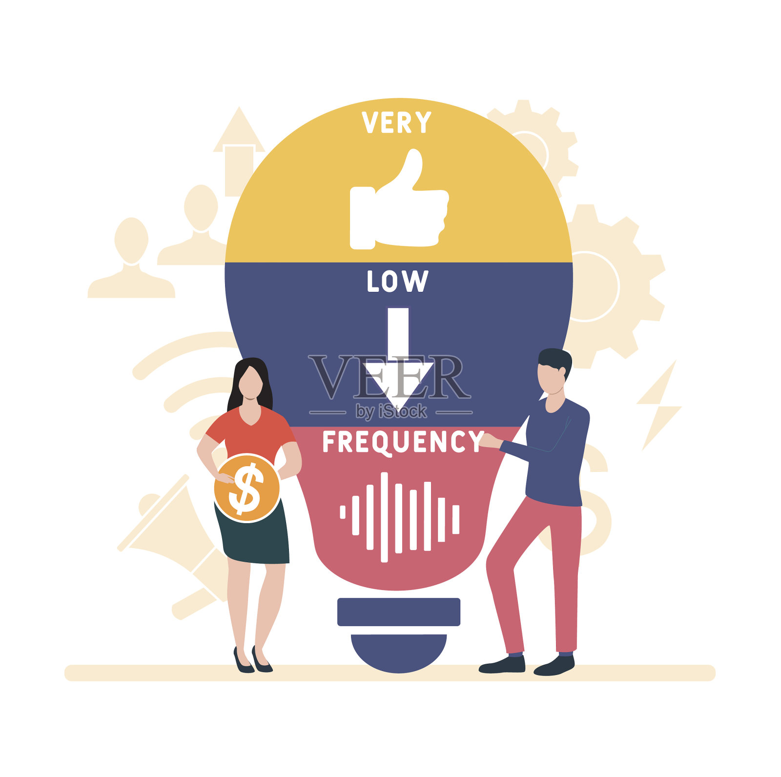 扁平化设计以人为本。甚低频的缩写插画图片素材