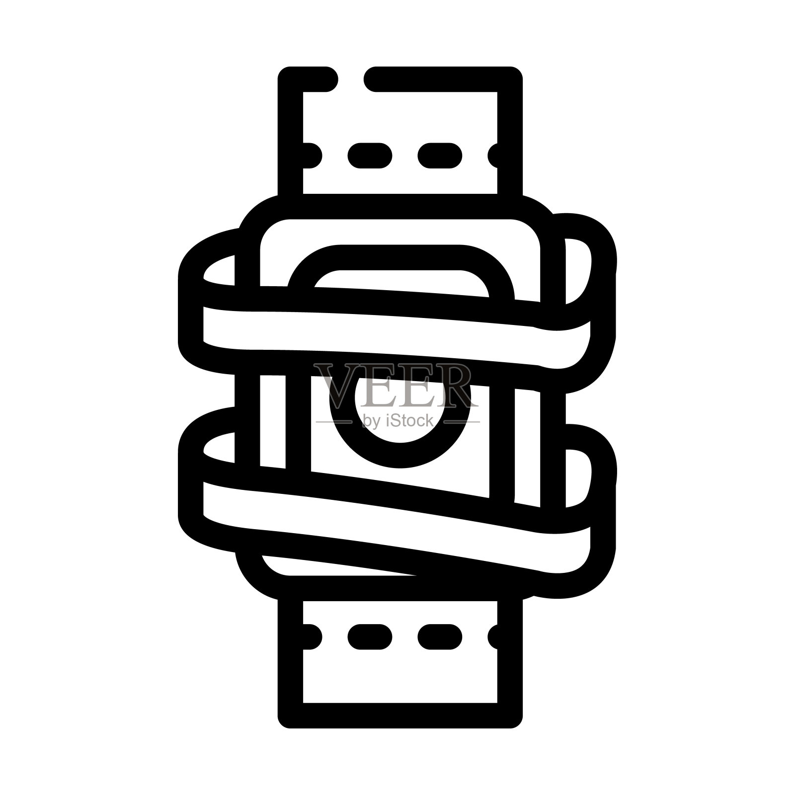 数字设备舞者线图标矢量插图插画图片素材