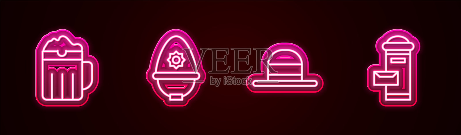 设置线木制啤酒杯英国警察头盔图标素材