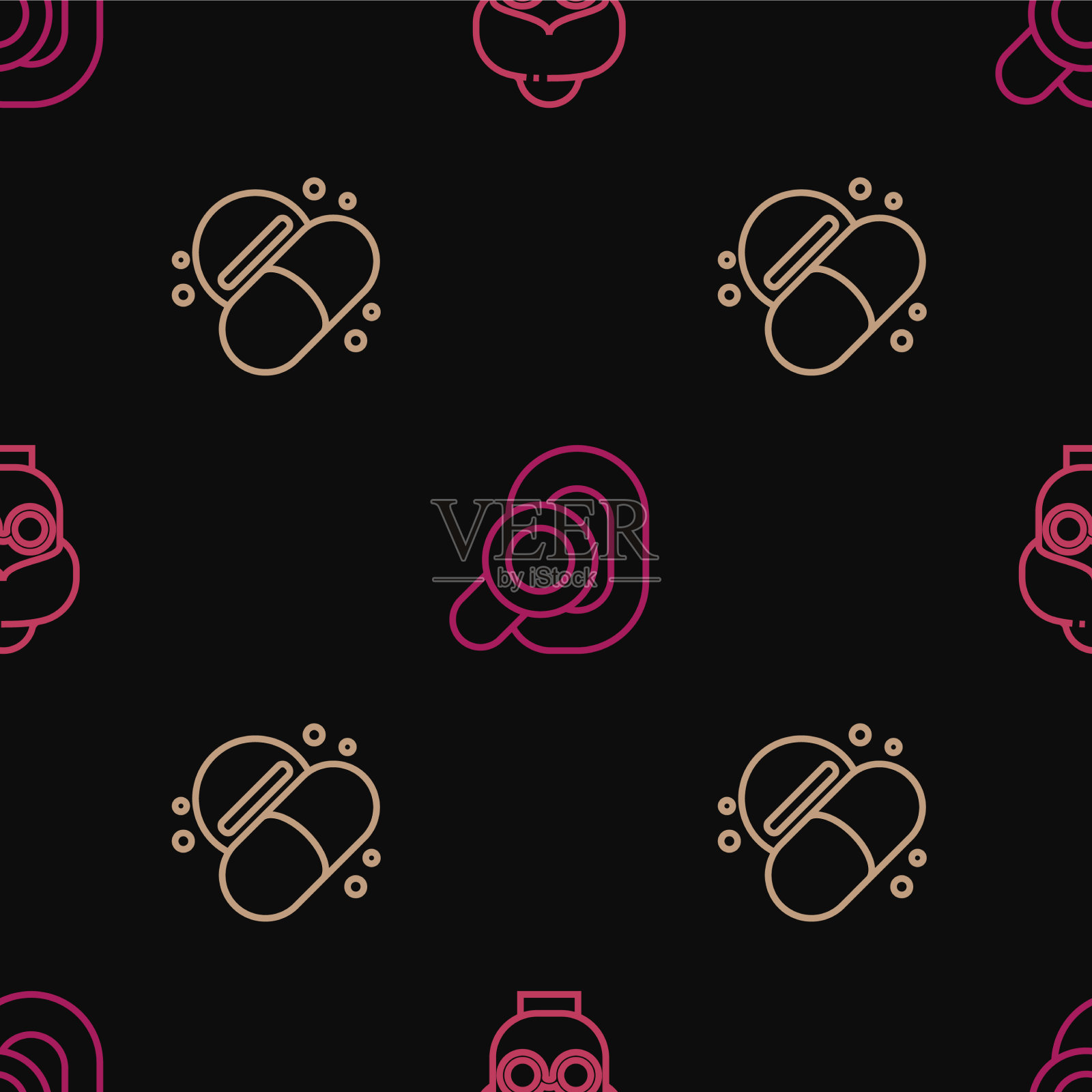 设行祖母药丸或片剂和图标素材