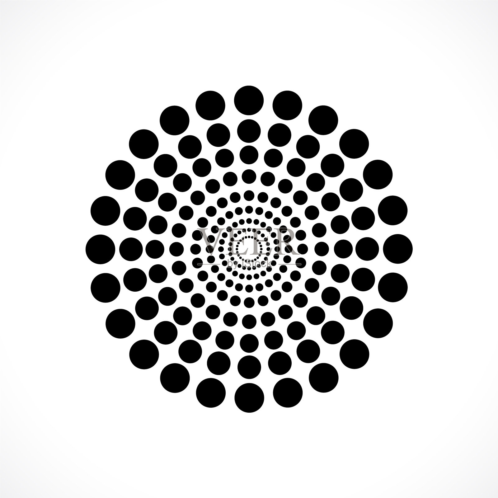 黑色抽象圆框半色调点标志插画图片素材