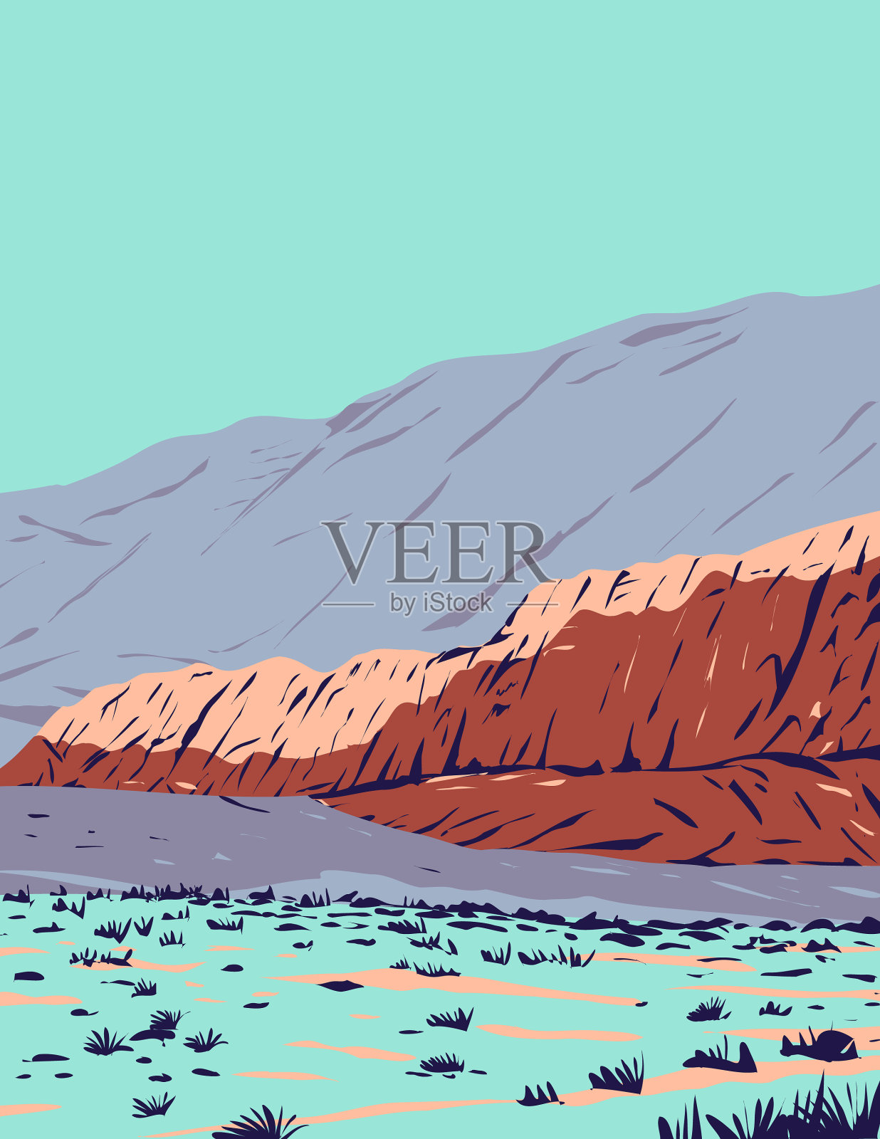 红岩峡谷在红岩峡谷国家公园插画图片素材