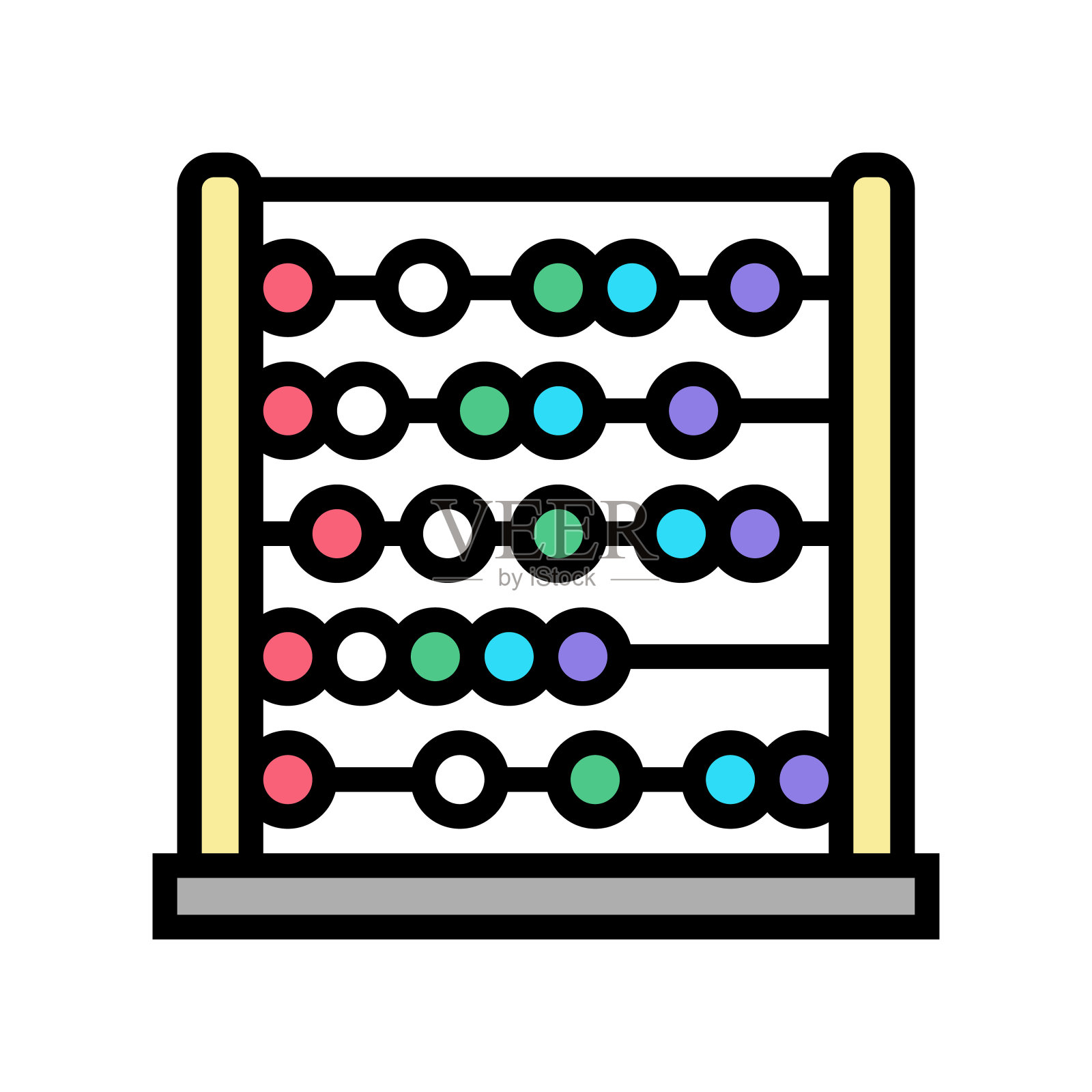 珠算幼儿园颜色图标矢量插图图标素材