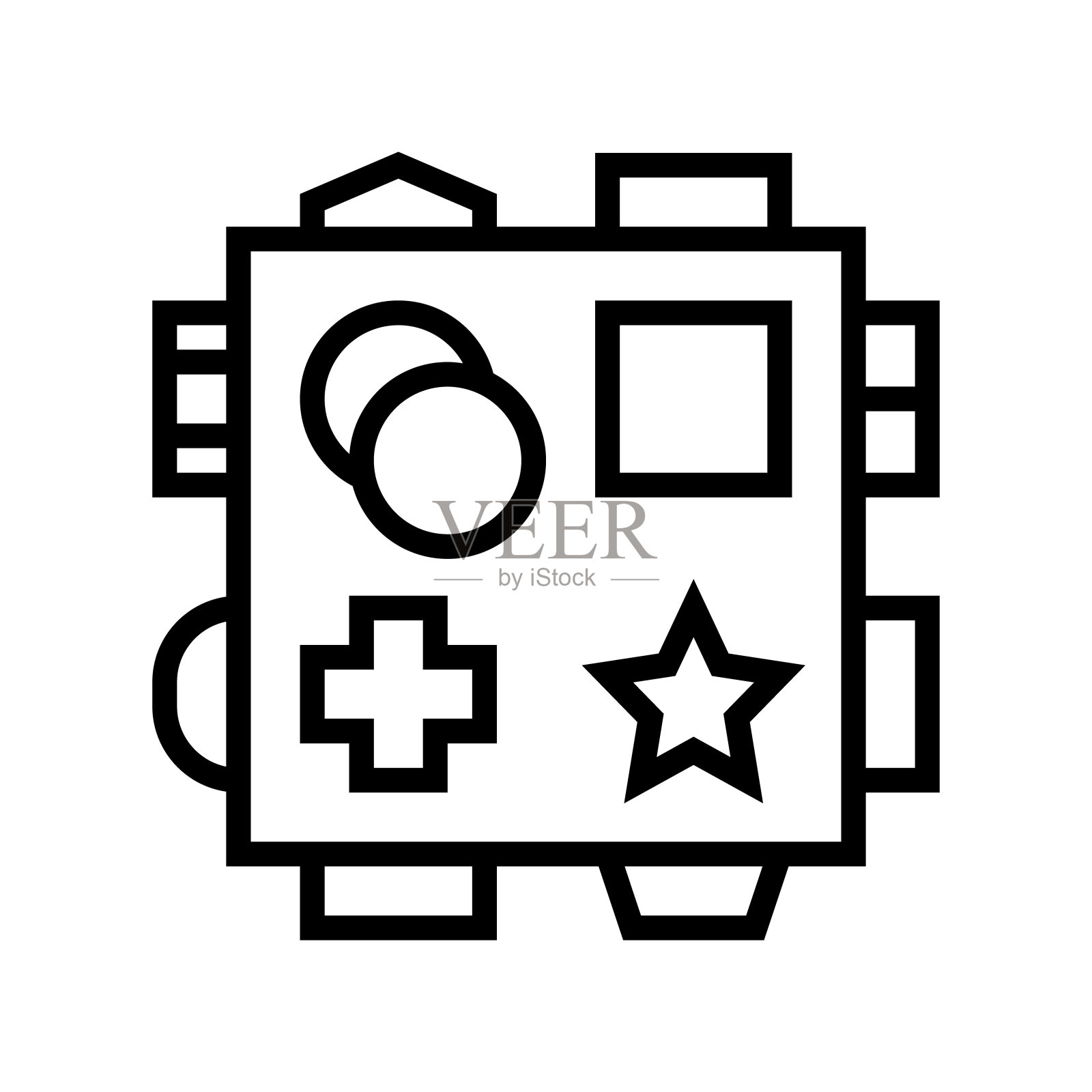 早期学习玩具线图标矢量插图图标素材