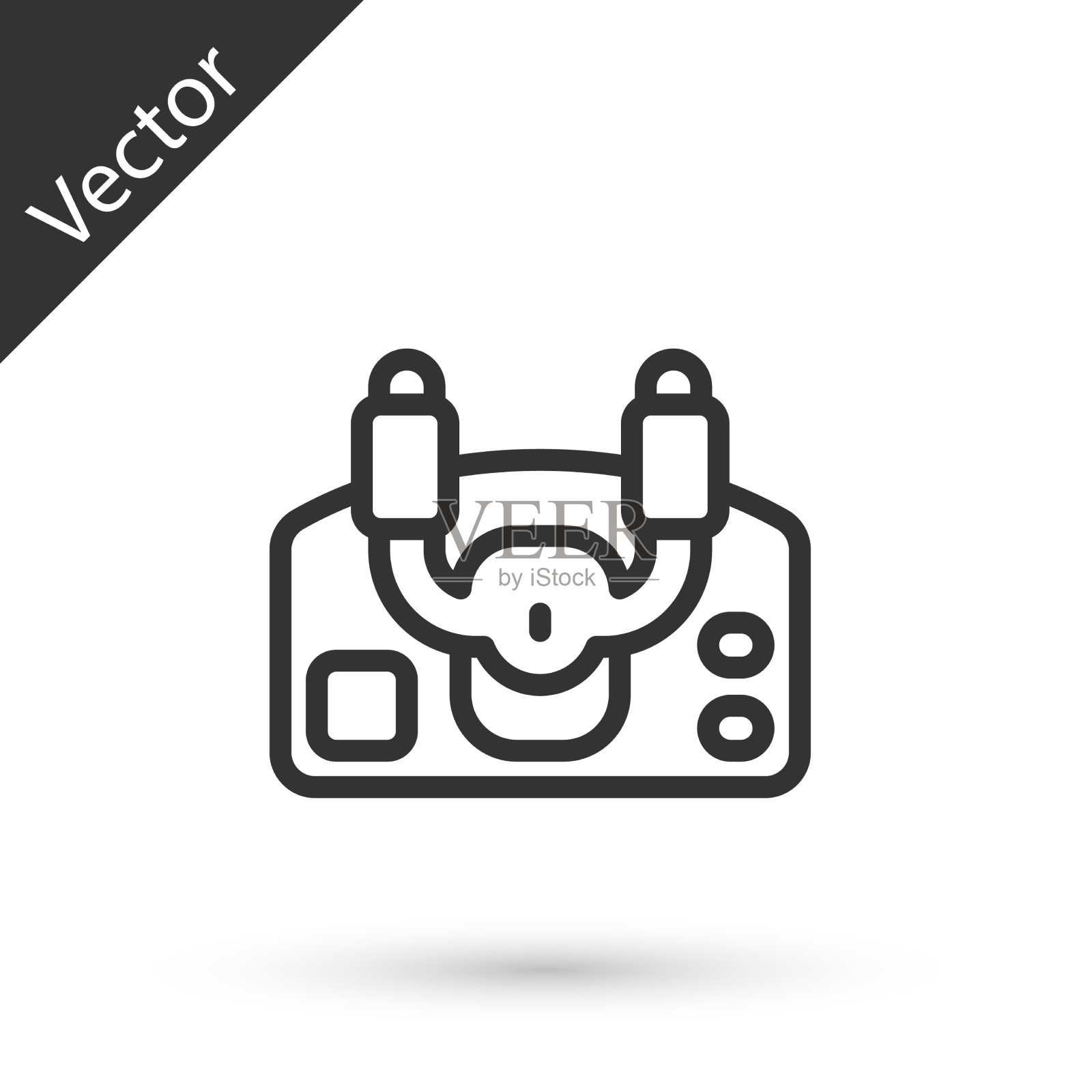 灰线飞机舵角图标隔离上图标素材