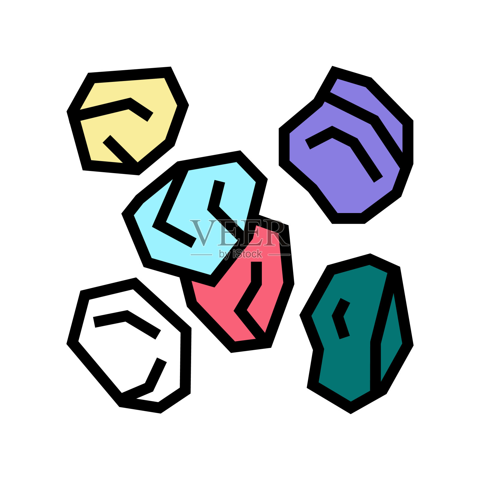 石头树脂艺术颜色图标矢量插图插画图片素材