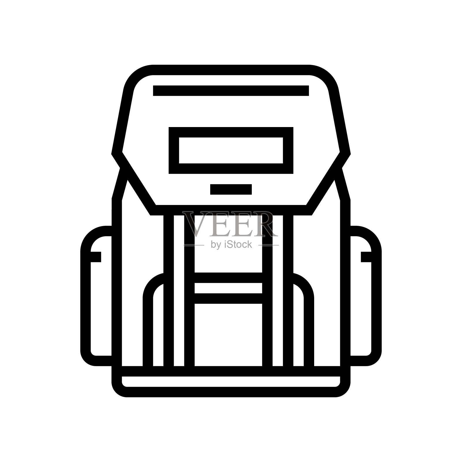 远足背包狩猎线图标矢量插图插画图片素材