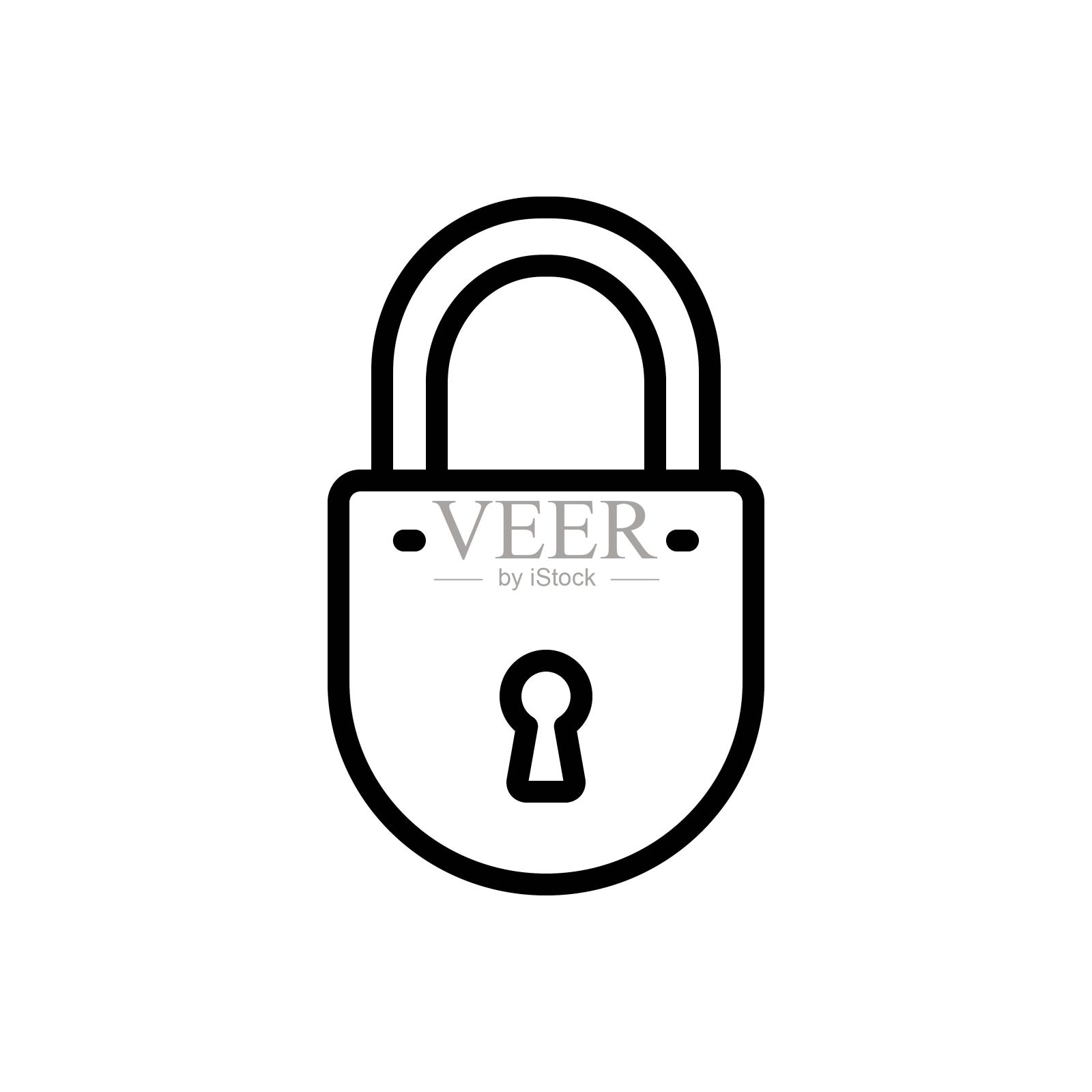 锁锁孔插画图片素材