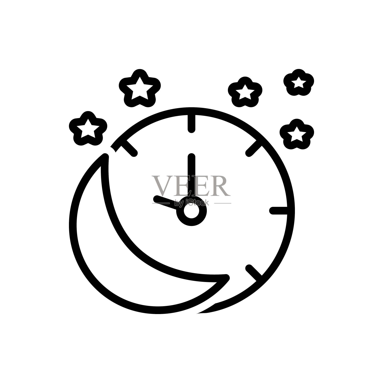 今晚晚上插画图片素材