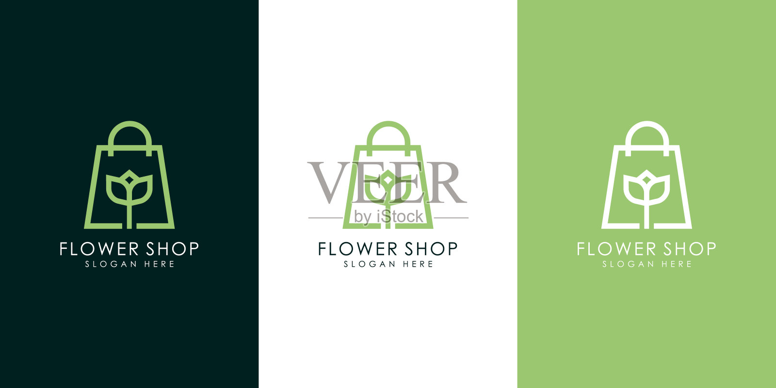 花店标志矢量设计插画图片素材