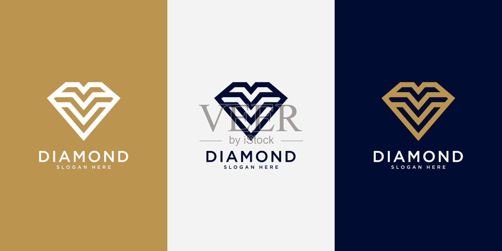 菱形标志矢量设计单线插画图片素材