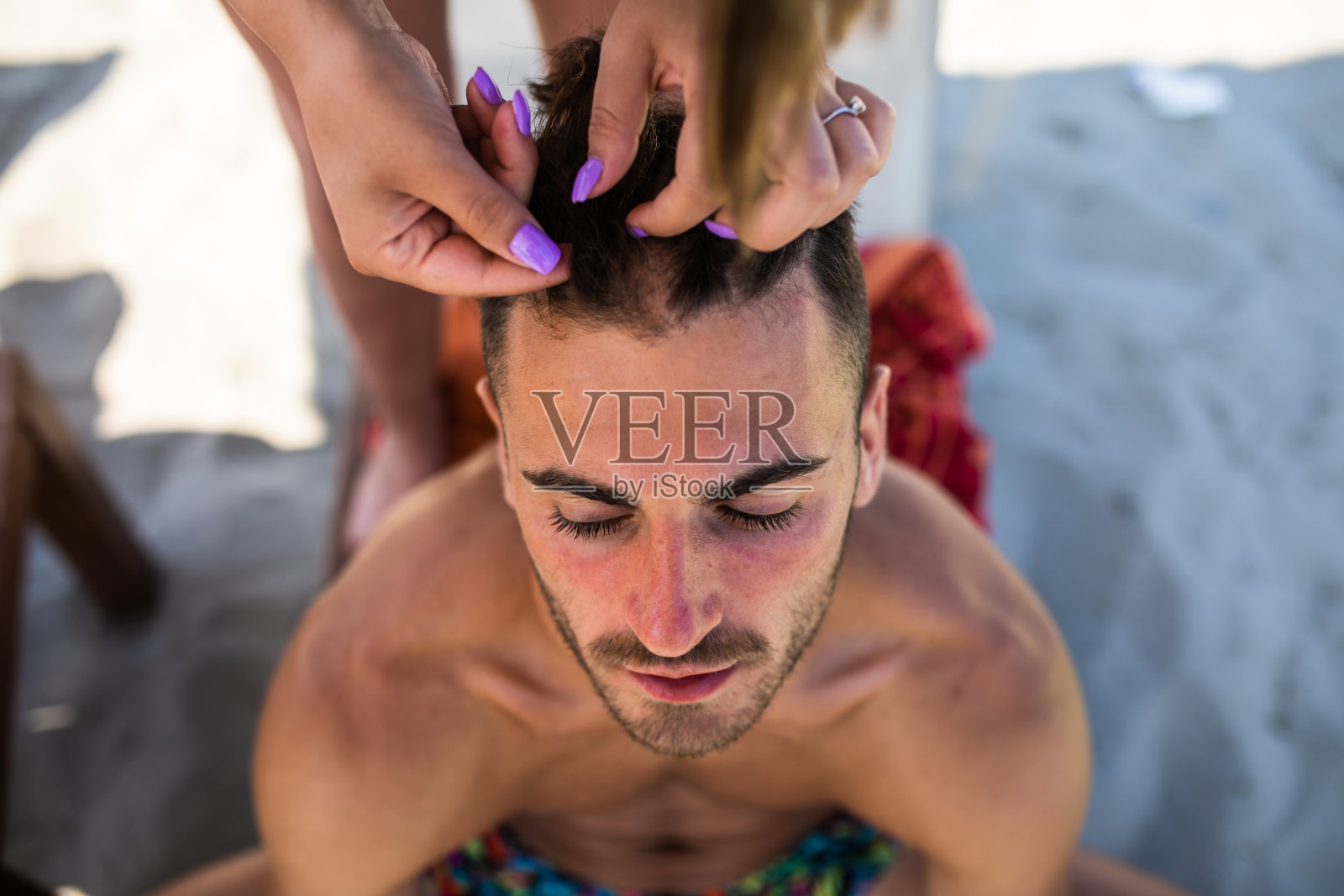 夏天的辫子照片摄影图片