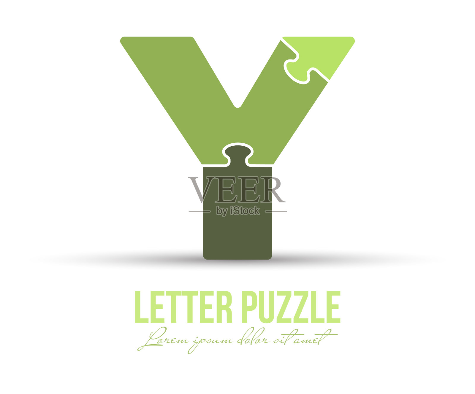 字母y是为标志品牌设计的字谜插画图片素材