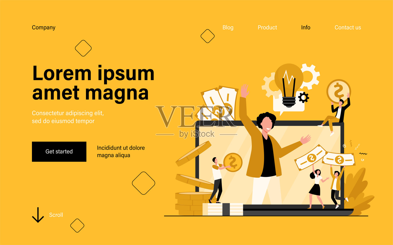 小企业家众筹创业项目插画图片素材