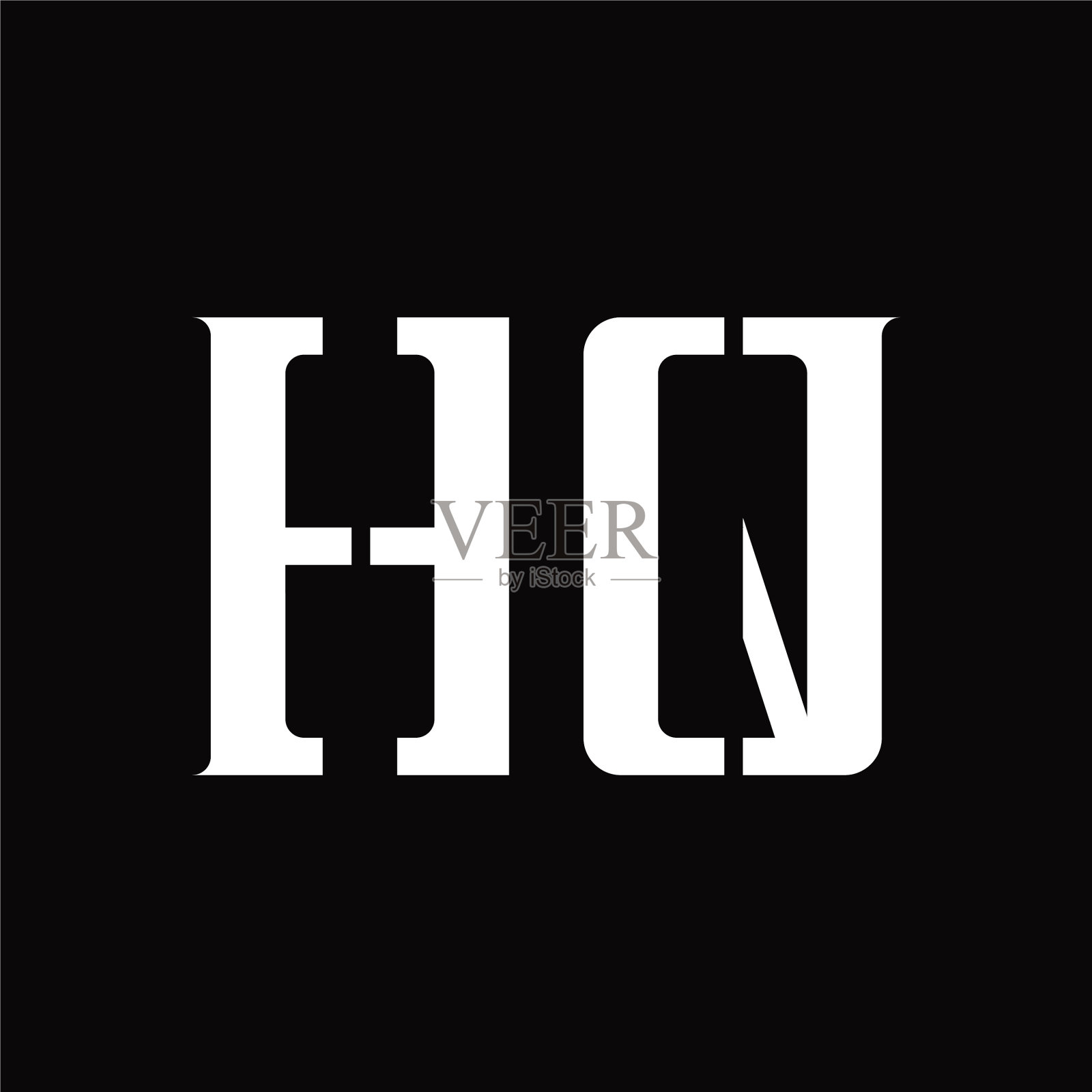 总部标志字母与中间切片设计模板插画图片素材