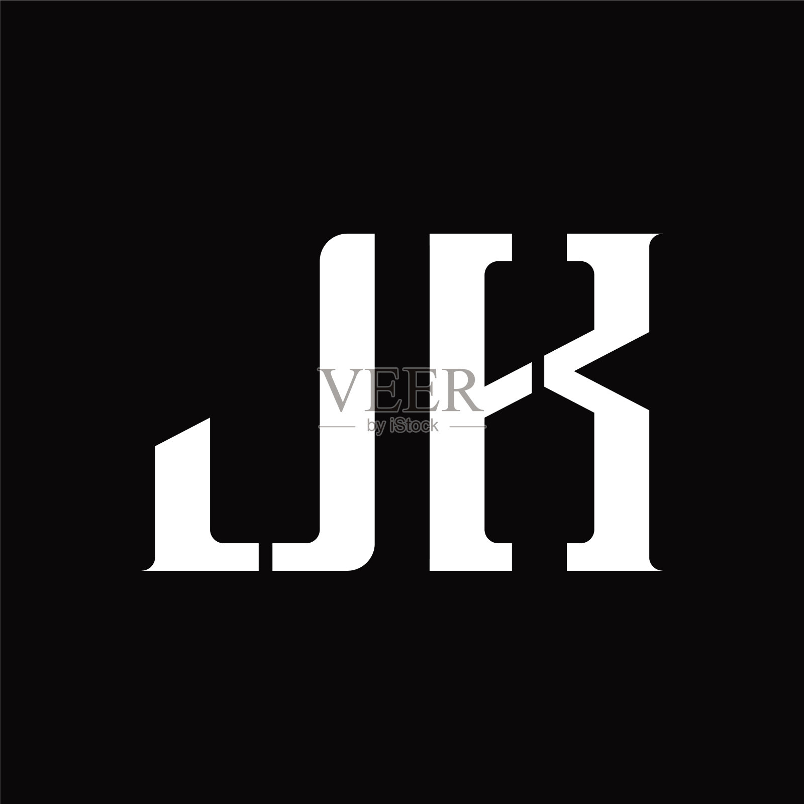 Jk标志字母与中间片设计模板插画图片素材