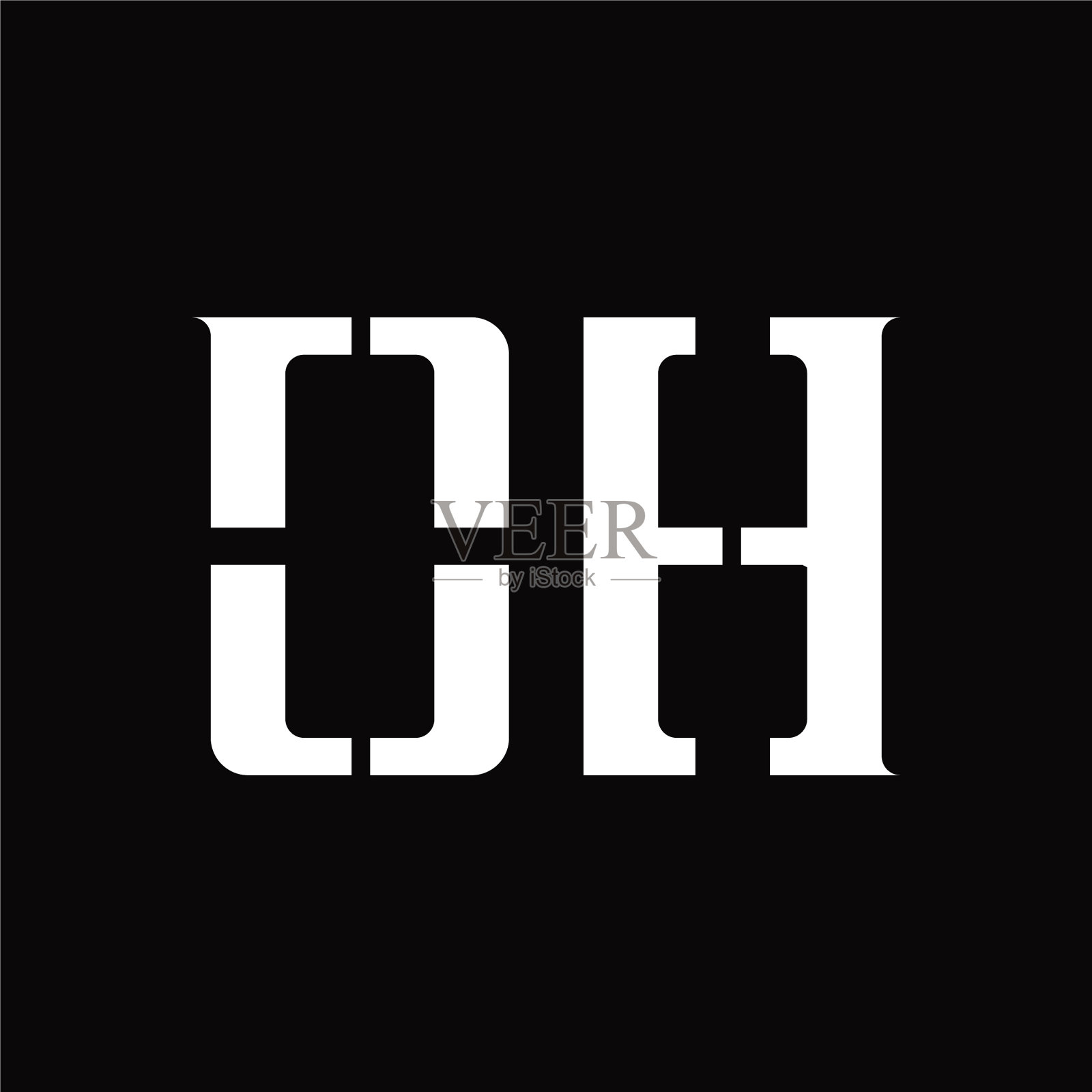 哦标志字母与中间的切片设计模板插画图片素材