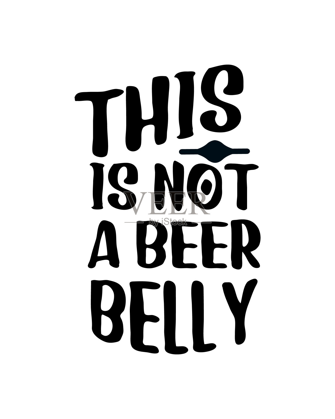这不是啤酒肚。手绘排版海报设计。插画图片素材