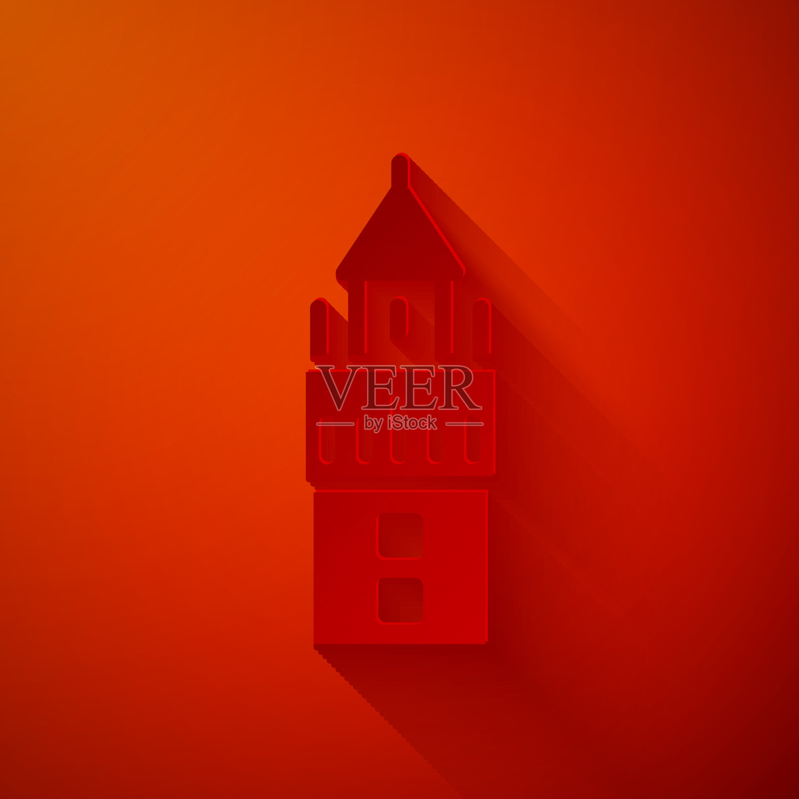 剪纸吉拉尔达在西班牙塞维利亚圣像孤立插画图片素材