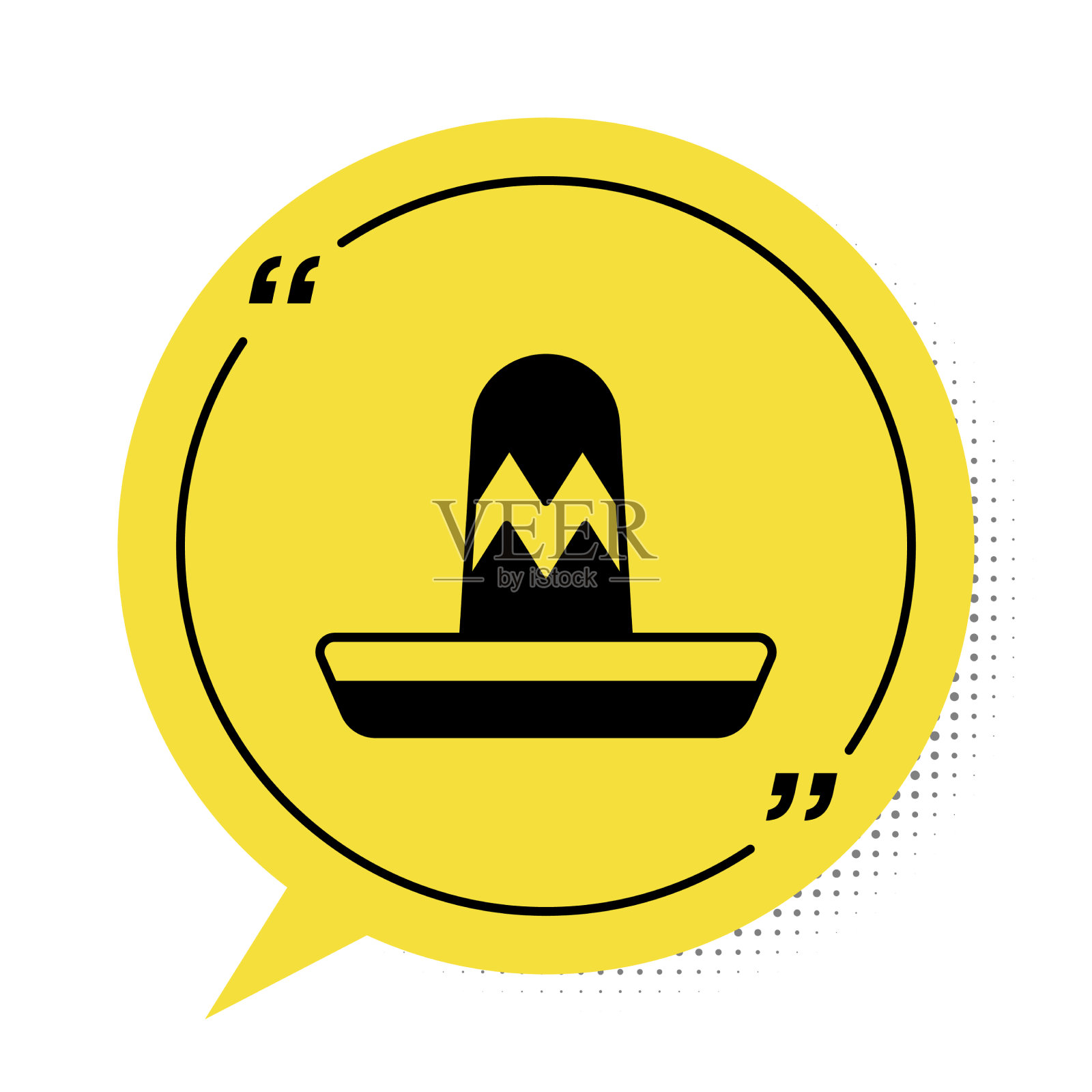 黑色传统墨西哥草帽的图标插画图片素材