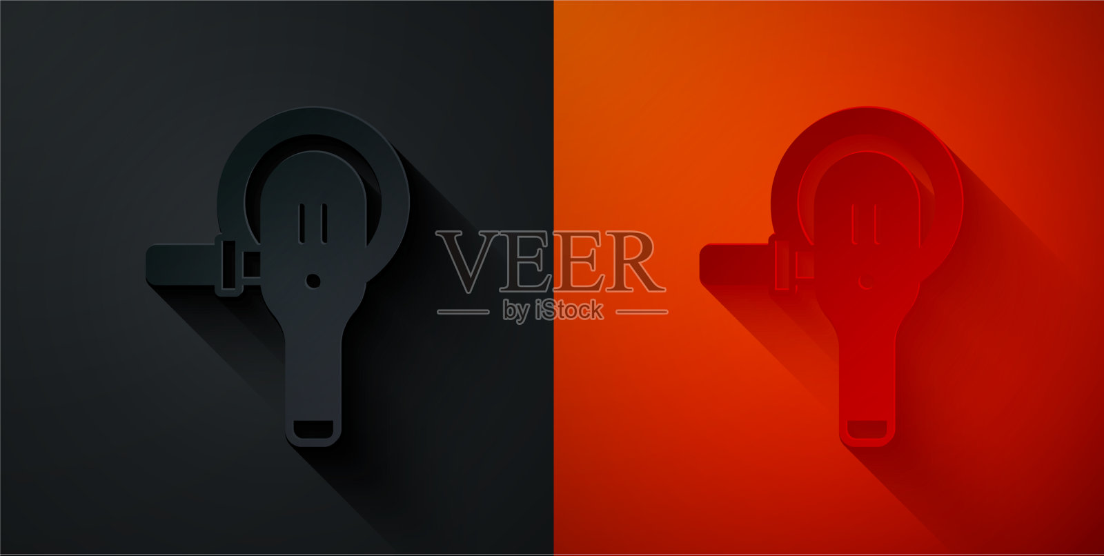 纸割角磨床图标隔离在黑色和插画图片素材