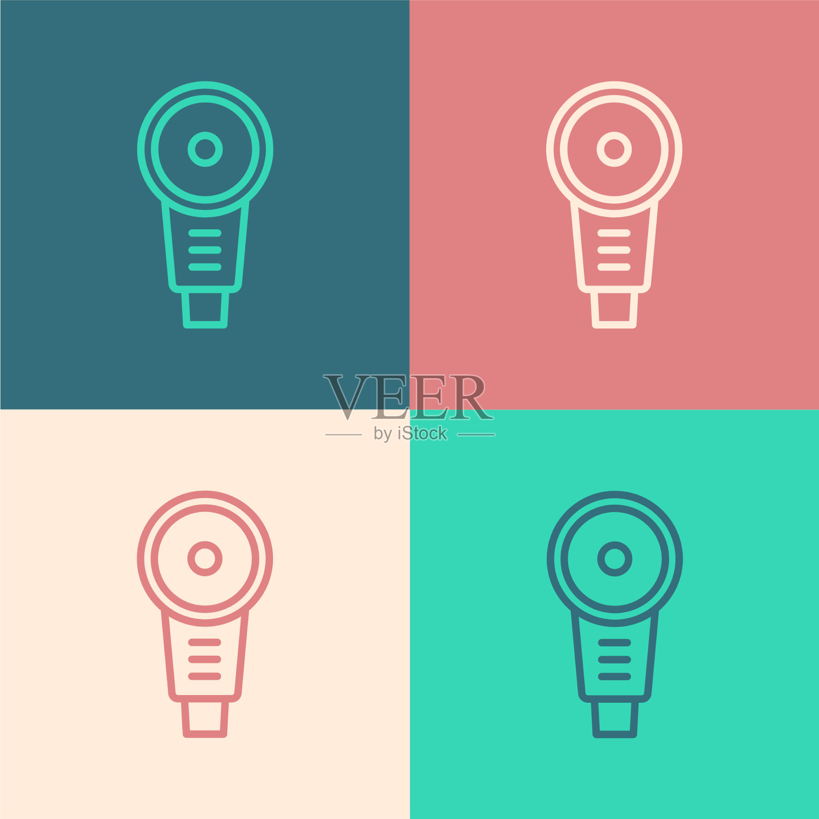 波普艺术线角磨床图标隔离的颜色图标素材