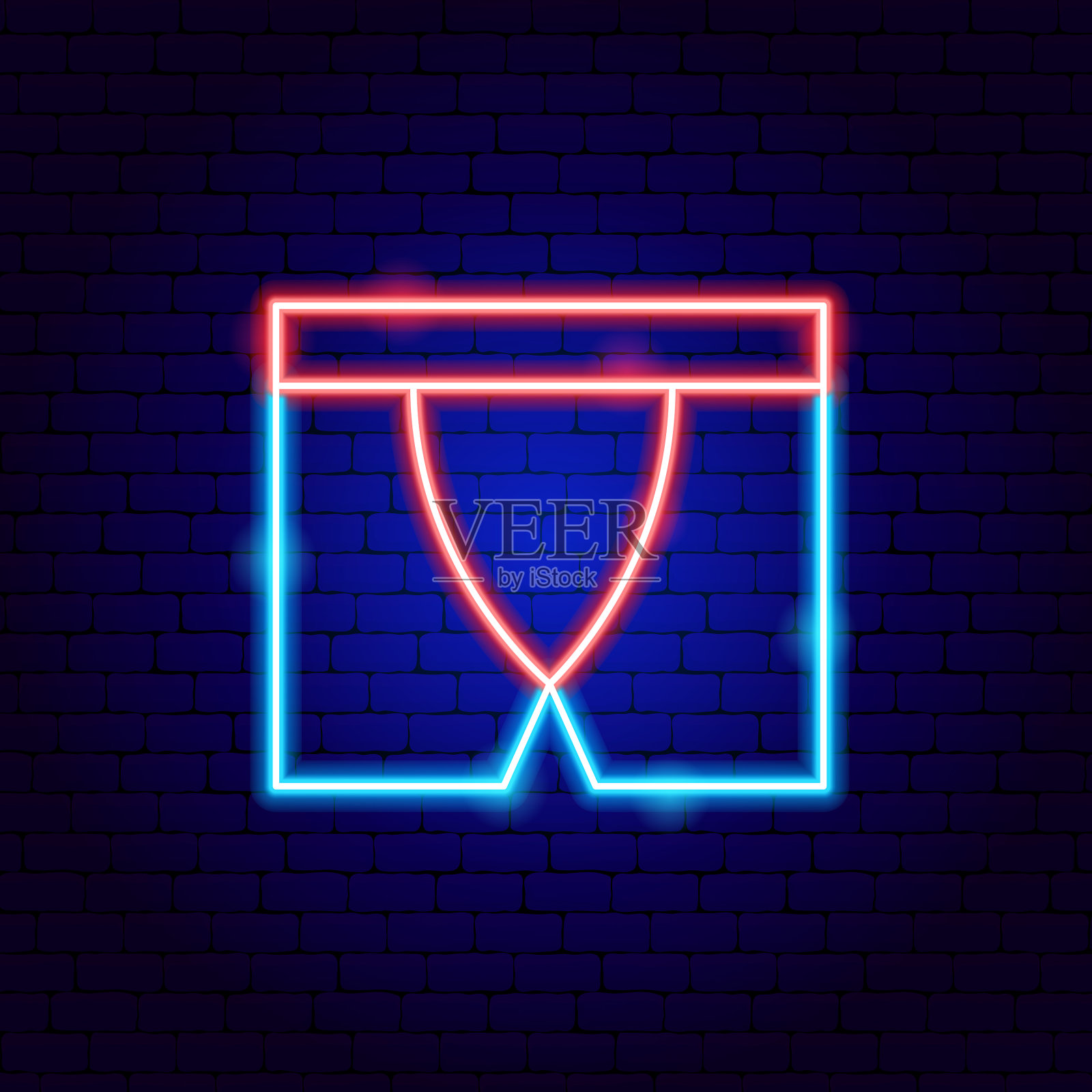 内裤霓虹灯插画图片素材