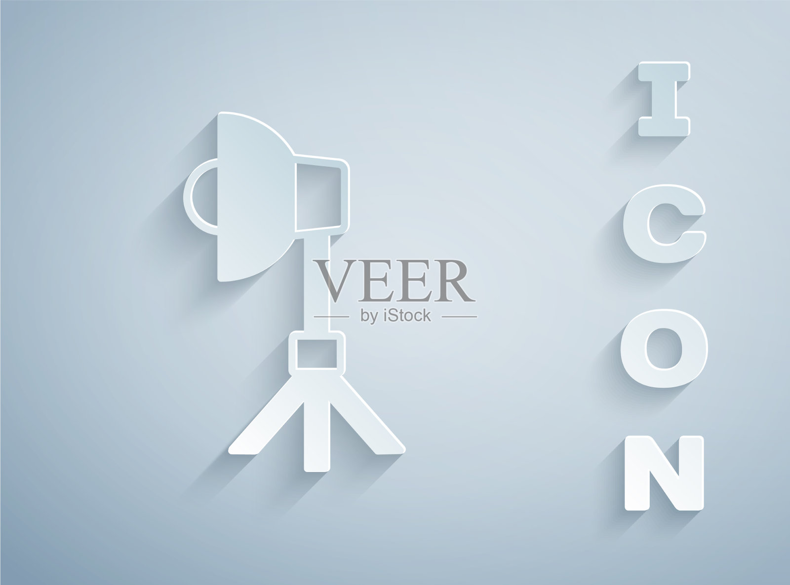 剪纸工作室灯泡在软盒图标插画图片素材