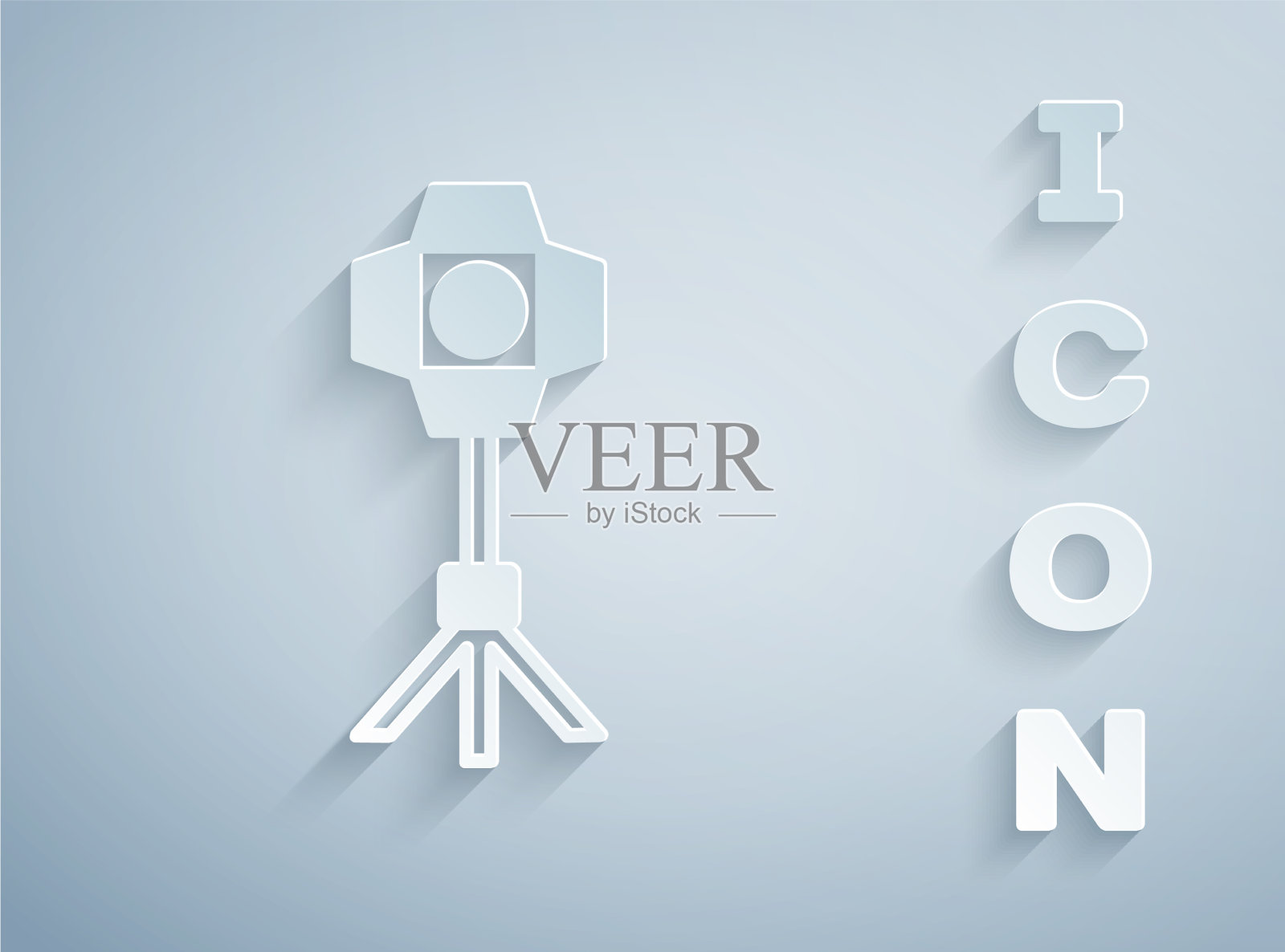 剪纸工作室灯泡在软盒图标插画图片素材