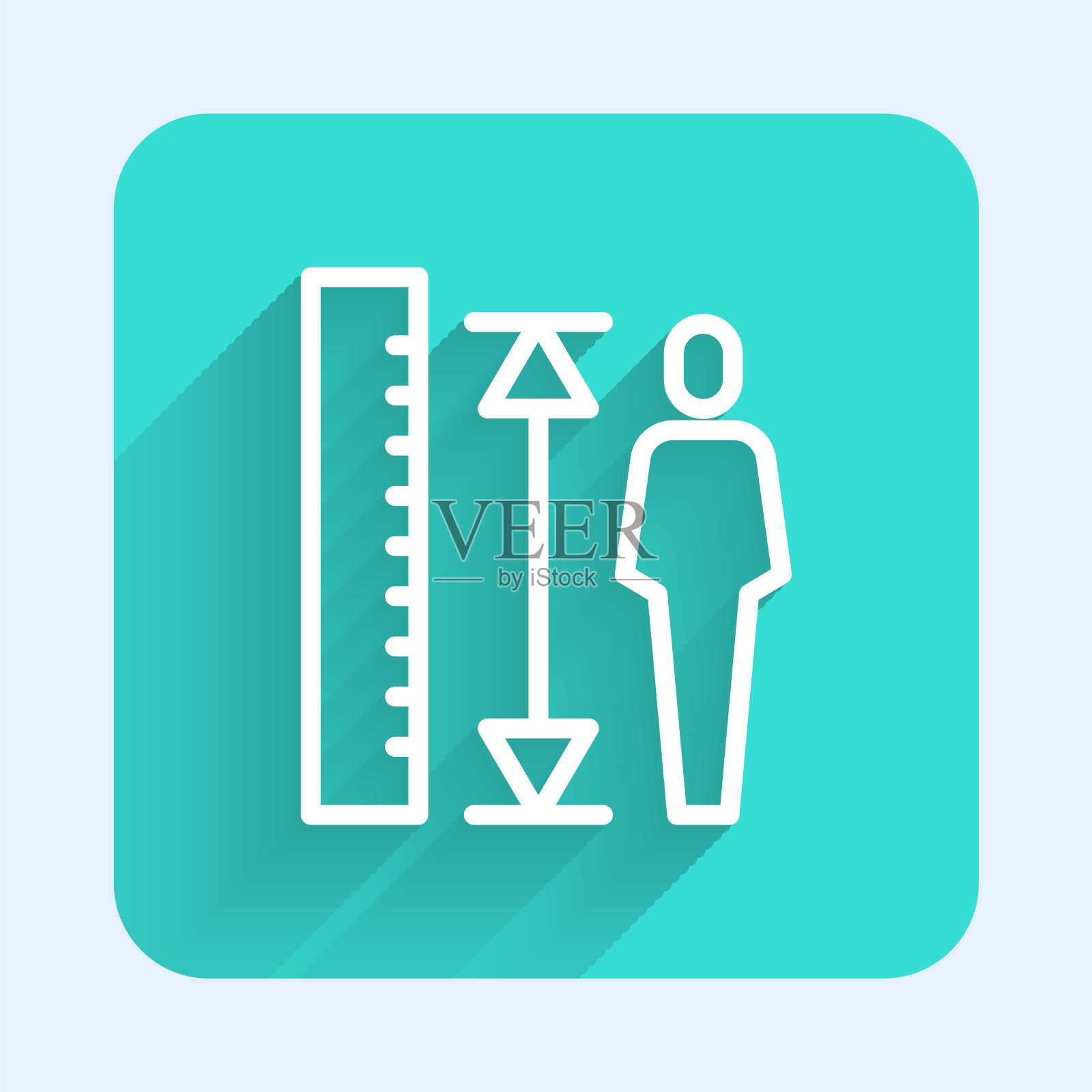 白线测量高度身体图标隔离图标素材