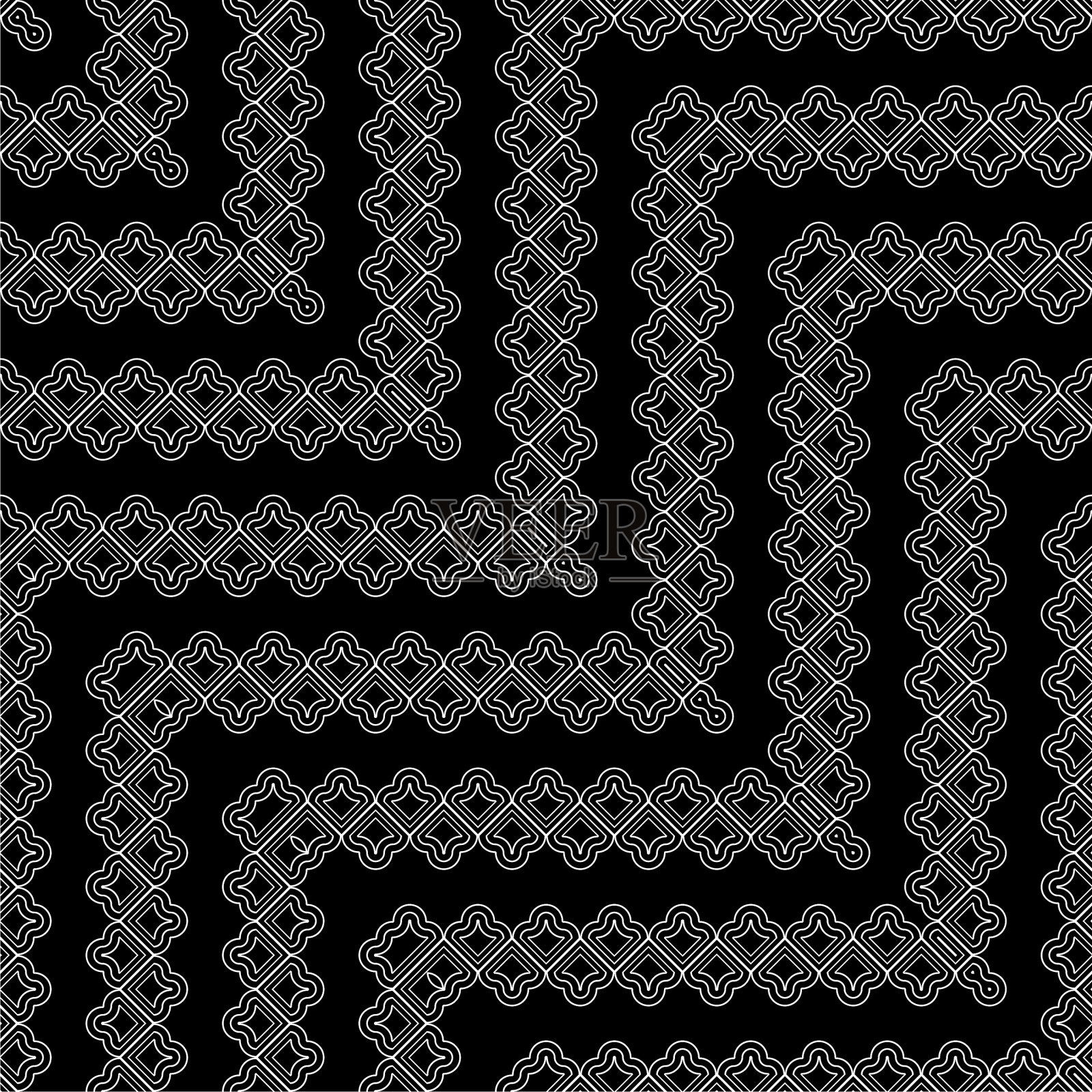 设计无缝单色光栅之字形图案插画图片素材