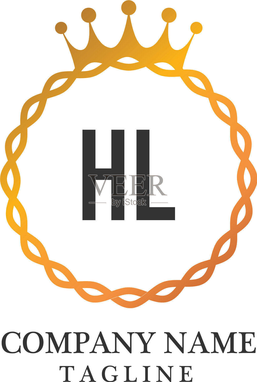 首字母hl优雅标志设计模板插画图片素材