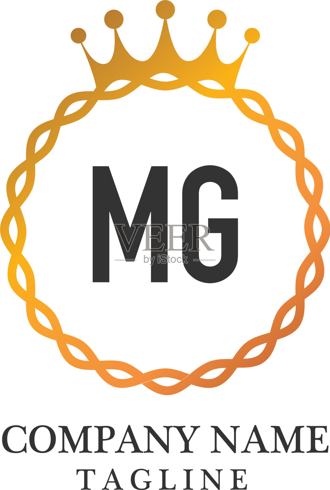 首字母mg优雅的标志设计模板插画图片素材