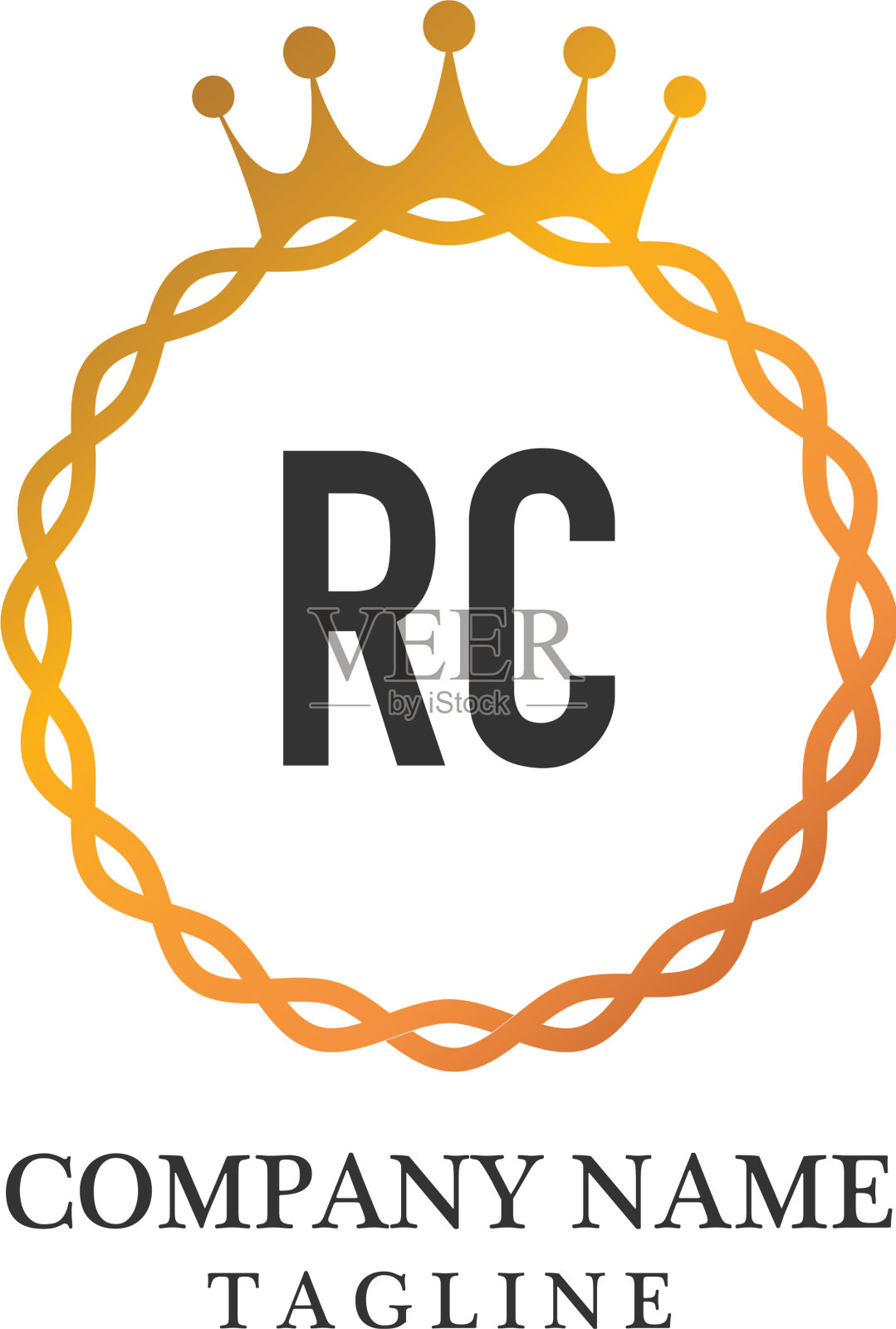 首字母rc优雅的标志设计模板插画图片素材