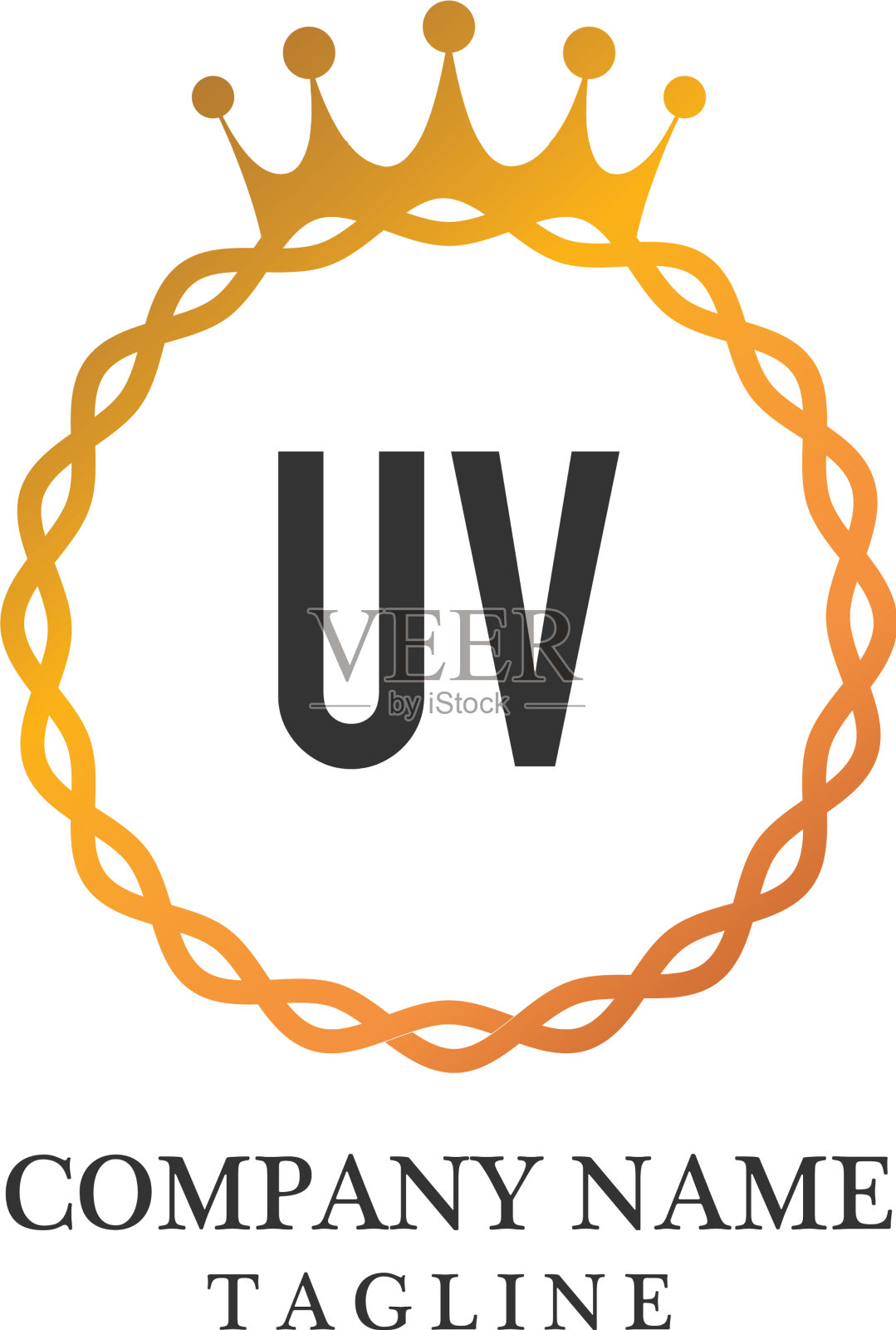 首字母uv优雅的标志设计模板插画图片素材