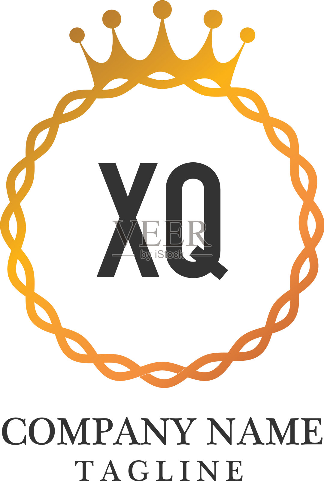 首字母xq优雅的标志设计模板插画图片素材