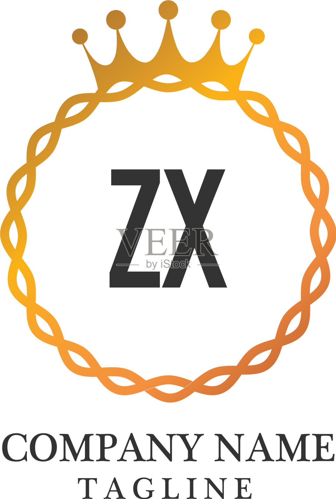 首字母zx优雅的标志设计模板插画图片素材